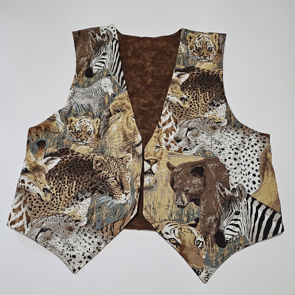 Animal Print Unisex Jungle Safari Reversible Vest